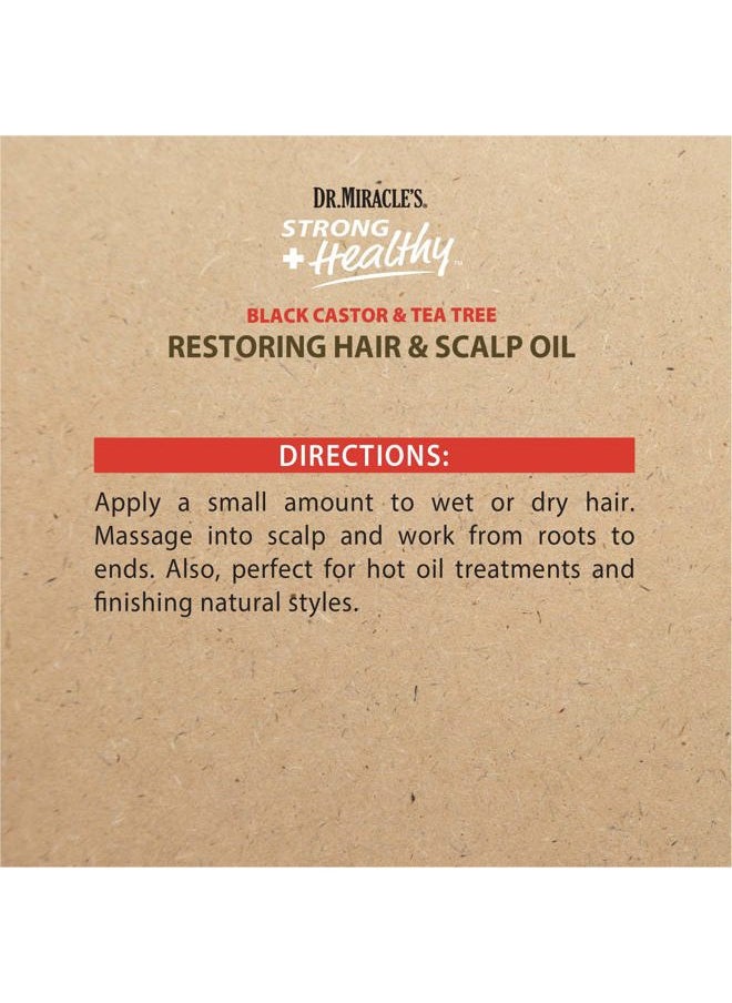 Dr. Miracle's Strong & Healthy Restoring Oil with Black Castor Oil, Tea Tree Oil, and Mango Butter for 2x Moisture - 4oz  - Image 4