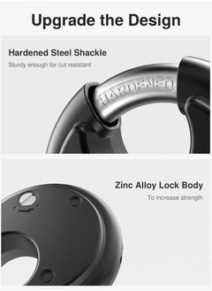 Y&D Combination Lock, 4 Digit Disc Padlock with Hardened Steel Shackle, Keyless Heavy Duty Combo Lock for Outdoor Sheds Fence, Gate Hasps, Storage Unit, School Gym Locker (‎Black)  - Image 3