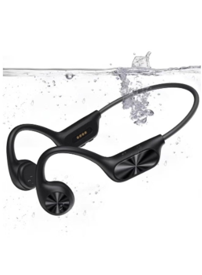 Bone Conduction Headphones, Open-Ear Wireless Bluetooth Headphones, IPX8 Waterproof & Sweatproof Sport Headphones Suitable for Running, Cycling, Swimming, Outdoor Sports, Black - Image 1