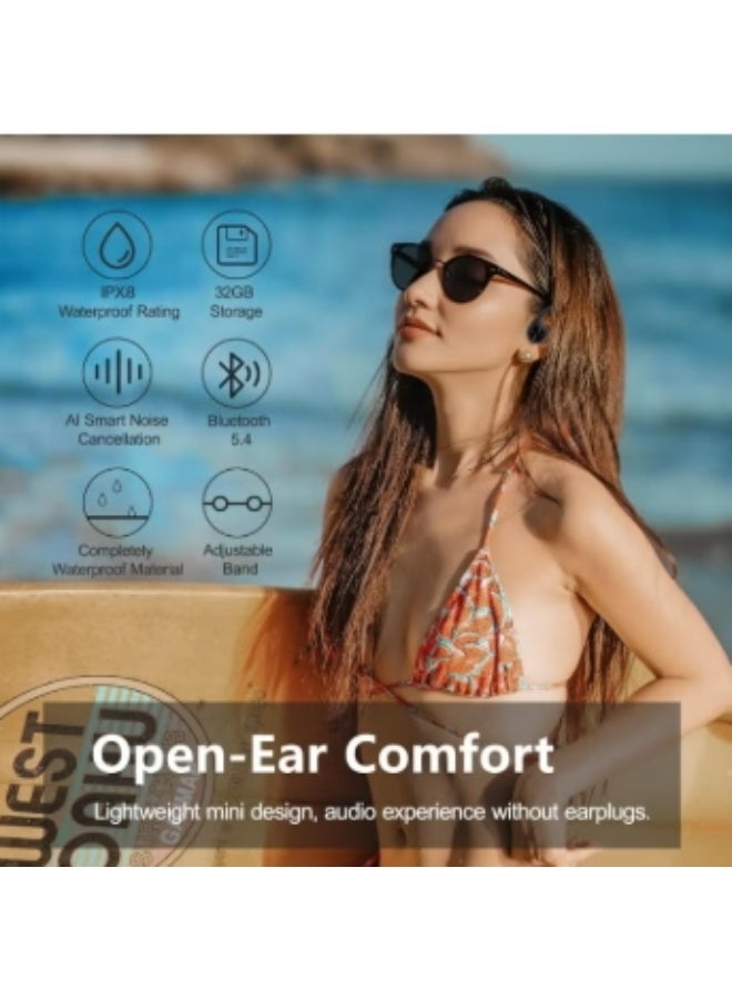 Bone Conduction Headphones, Open-Ear Wireless Bluetooth Headphones, IPX8 Waterproof & Sweatproof Sport Headphones Suitable for Running, Cycling, Swimming, Outdoor Sports, Black - Image 3