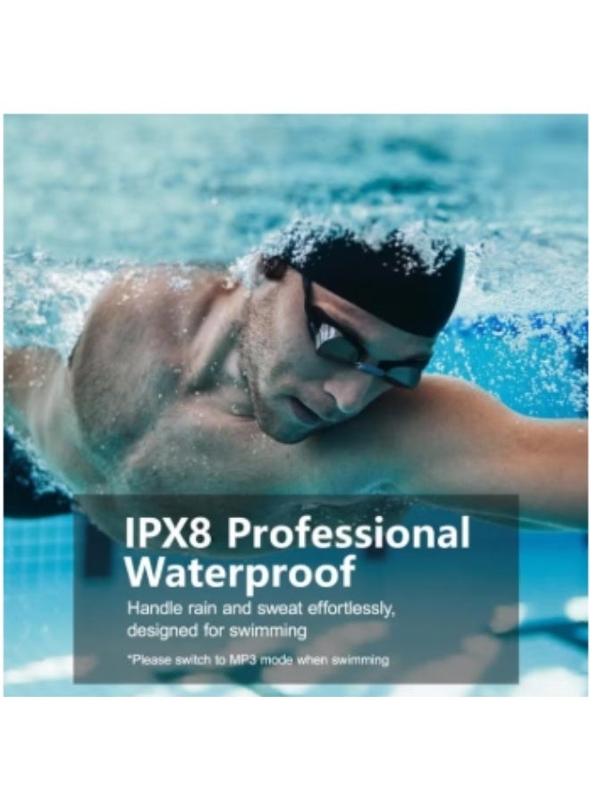 Bone Conduction Headphones, Open-Ear Wireless Bluetooth Headphones, IPX8 Waterproof & Sweatproof Sport Headphones Suitable for Running, Cycling, Swimming, Outdoor Sports, Black - Image 2