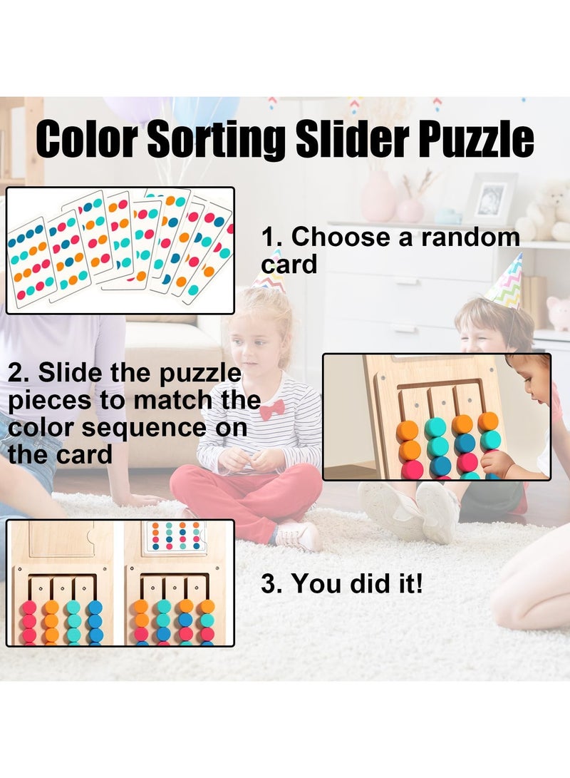CMGTYYD. لعب اللون اللغز - لعبة اللغز اللون اللغز - 4 ألوان متاهة اللون مناسبة للأطفال لإدراك الألوان مع بطاقة من الورق 12 - Image 4