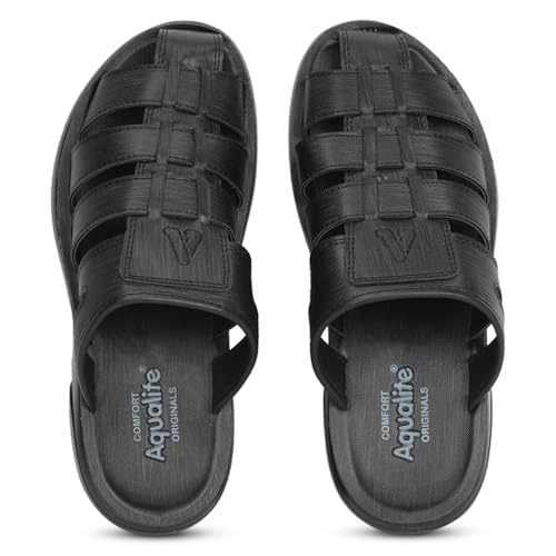 Aqualite Men PS-24 Sandal, Black, 7 UK/India - Image 1
