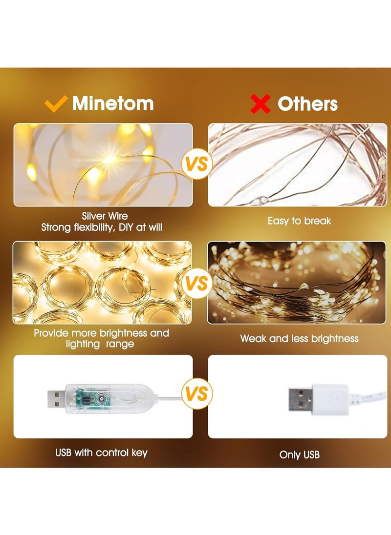 Generic - 300LED Curtain Fairy Lights, Ramadan Fairy Light, 3X3Meters, Remote Control, 8 Lighting Modes, USB Powered, for Eid Party, Home, Bedroom, Indoor Outdoor Wall Decoration (Warm White) - Image 1