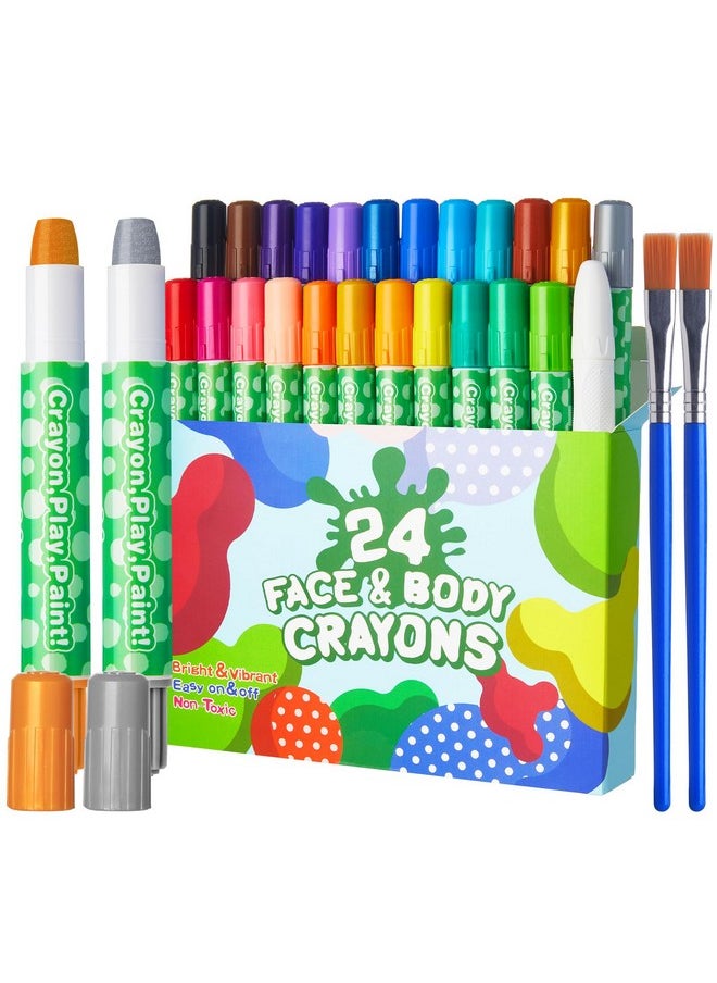 Lictin Rainbow Colors Face Painting Kits -24 Colors Twistable Face Paint Crayons, Lgbt Water Based Face Paint Marker Sticks For Pride Day, Christmas, Cosplay  - Image 1