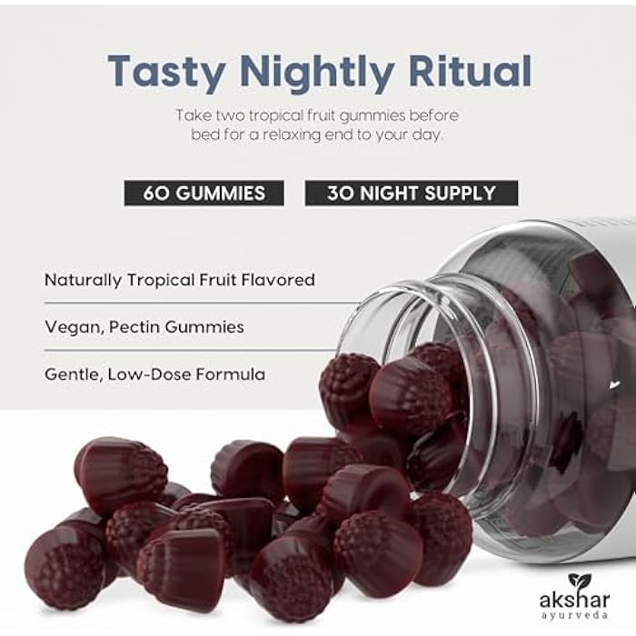 AKSHAR ayurveda – Sleep Gummies for Adults with Melatonin, Chamomile, Passionflower and Lemon Balm – 3mg Melatonin Gummies for Sleeping – Non-GMO Vegan Gluten Free Made in USA (60 Count) - Image 5