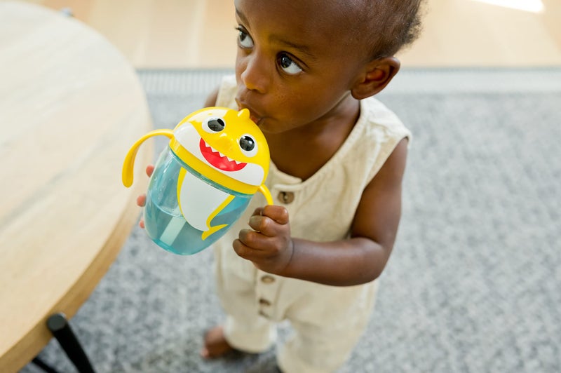 The First Years Pinkfong Baby Shark Straw Cup - Sippy Cup with Straw and Handles - Toddler Cups for Ages 9 Months and Up - 1 Count - 7 Ounces - Image 2