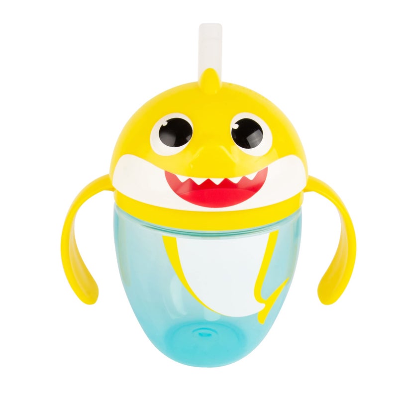 The First Years Pinkfong Baby Shark Straw Cup - Sippy Cup with Straw and Handles - Toddler Cups for Ages 9 Months and Up - 1 Count - 7 Ounces - Image 1