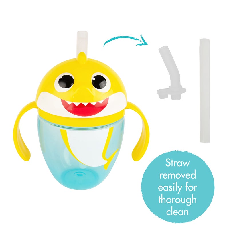 The First Years Pinkfong Baby Shark Straw Cup - Sippy Cup with Straw and Handles - Toddler Cups for Ages 9 Months and Up - 1 Count - 7 Ounces - Image 4