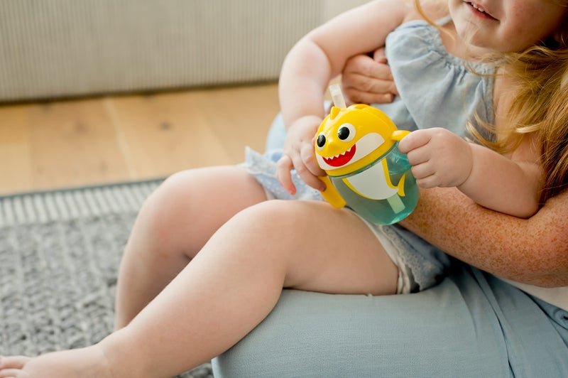 The First Years Pinkfong Baby Shark Straw Cup - Sippy Cup with Straw and Handles - Toddler Cups for Ages 9 Months and Up - 1 Count - 7 Ounces - Image 3