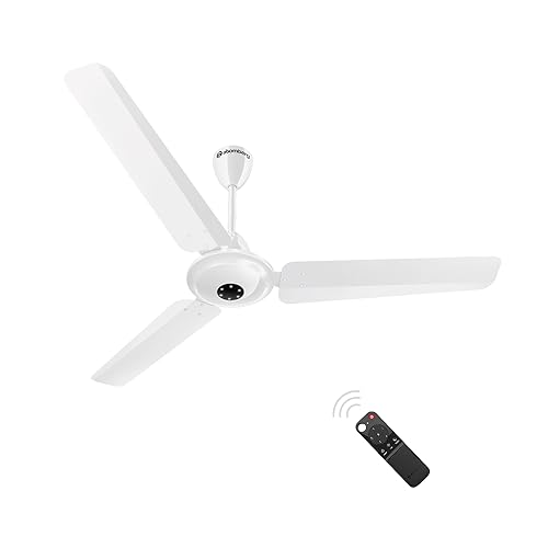 atomberg Efficio Alpha 1200mm BLDC Ceiling Fan with Remote Control | BEE 5 star Rated Energy Efficient Ceiling Fan | High Air Delivery with LED Indicators | 2 Year Warranty (Gloss White) - Image 1