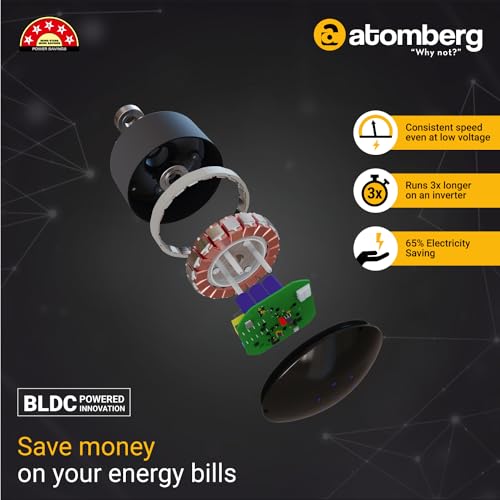 atomberg Efficio Alpha 1200mm BLDC Ceiling Fan with Remote Control | BEE 5 star Rated Energy Efficient Ceiling Fan | High Air Delivery with LED Indicators | 2 Year Warranty (Gloss White) - Image 4