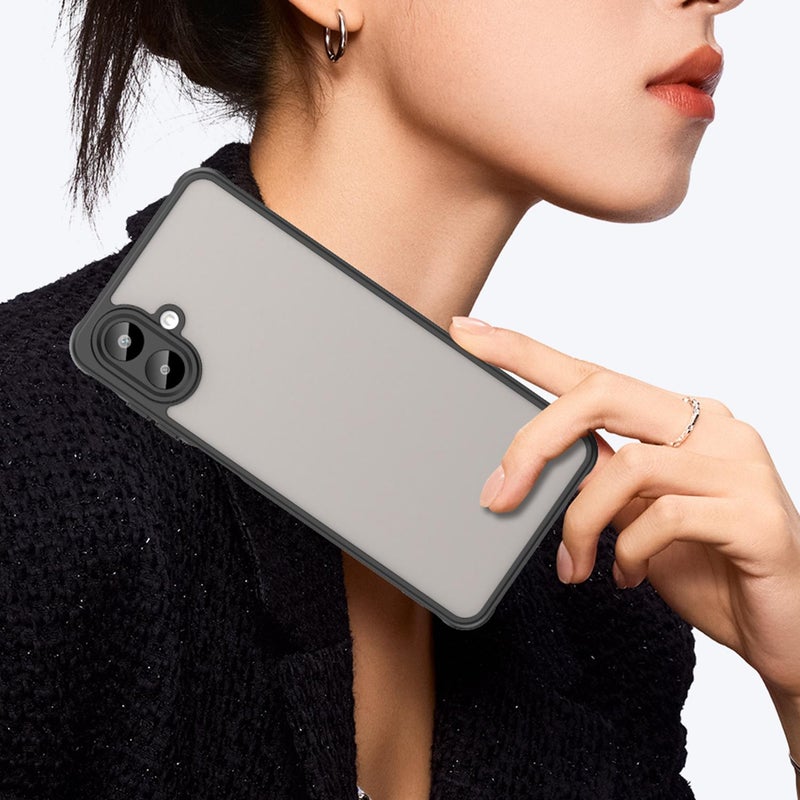 erorex For Samsung Galaxy A07 4G Fan Dun Series TPU Hybrid PC Frosted Phone Case(Black) - Image 3