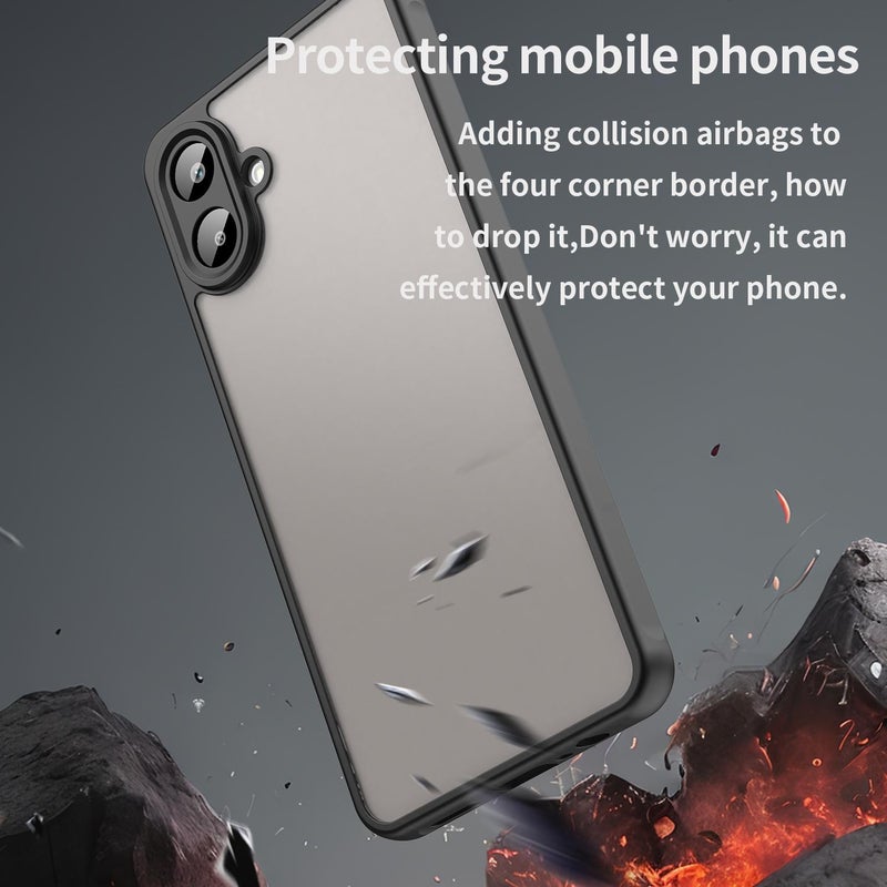 erorex For Samsung Galaxy A07 4G Fan Dun Series TPU Hybrid PC Frosted Phone Case(Black) - Image 4