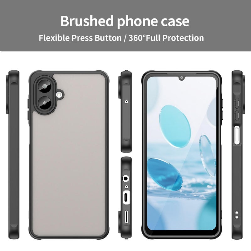 erorex For Samsung Galaxy A07 4G Fan Dun Series TPU Hybrid PC Frosted Phone Case(Black) - Image 2