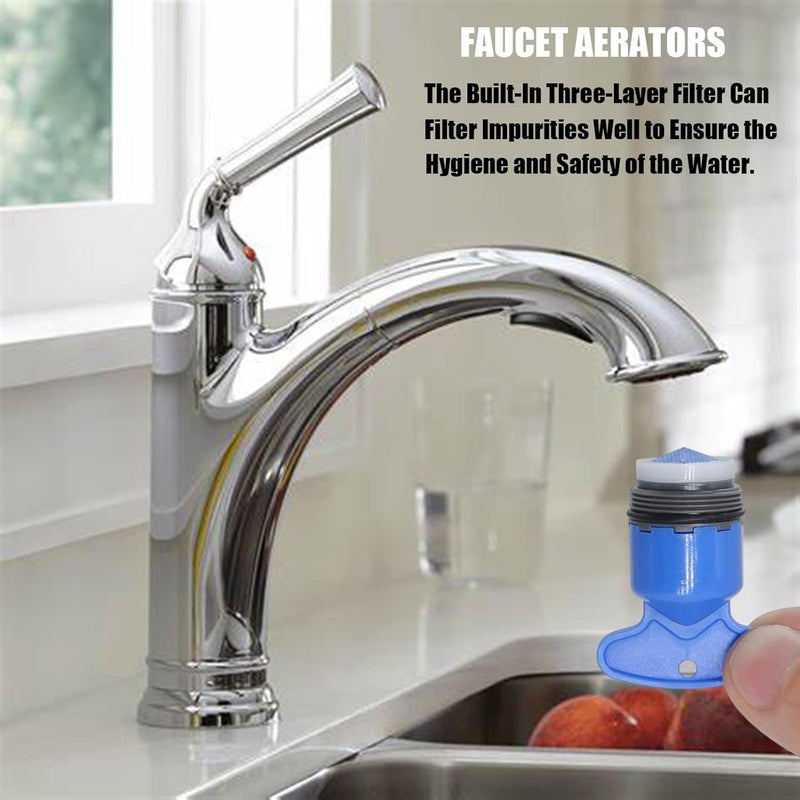 BOETOADG 4PCS Faucet Aerator M16.5, Plug-In Faucet Aerator Faucet Restrictor Replacement Parts for Kitchen Bathroom Sink Aerator with Key Removal Wrench Tool, 1.2GPM, 16.5mm/0.65inch - Image 4