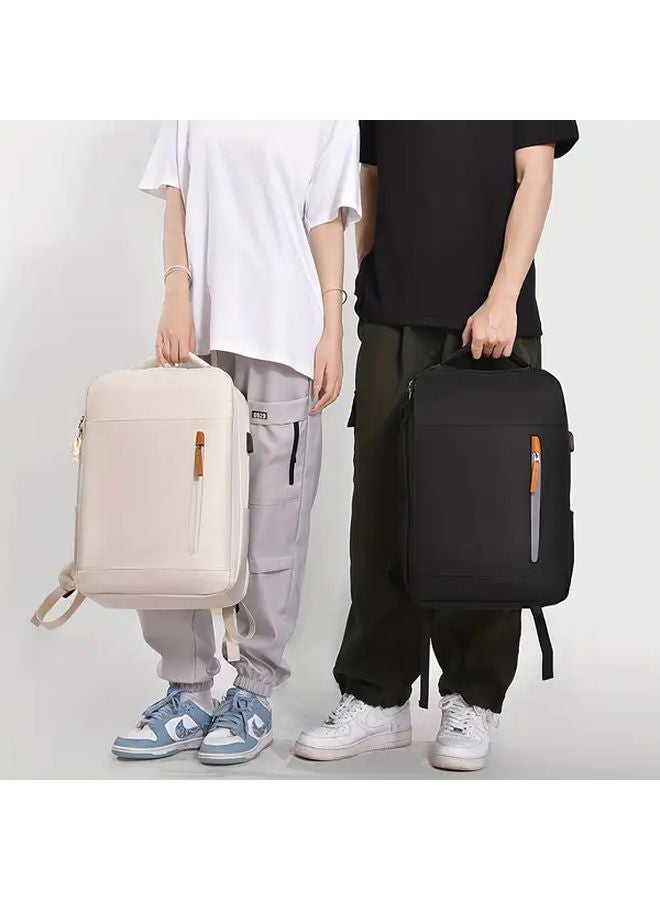 Gray Expandable Airplane Approved Laptop Backpack Heavy Duty Nylon Computer Carry On Bag - Image 4