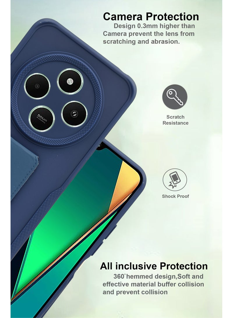 غطاء خلفي صلب من السيليكون المقاوم للصدمات لهاتف Xiaomi Poco C75 مع حماية من الصدمات - أزرق - Image 2