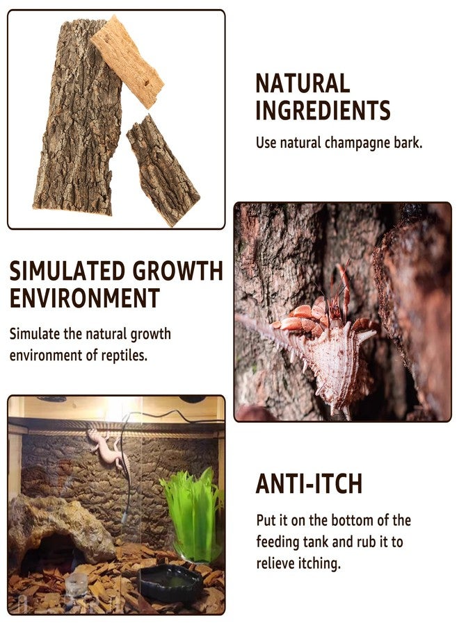 RHBLME 4 Pack Cork Bark, 11.8" L x 7.8" W Cork Bark for Reptiles, Cork Bark for Terrarium, Reptile Tank Background Terrarium Backdrop Wall Decor Natural Reptile Climbing Mat - Image 3