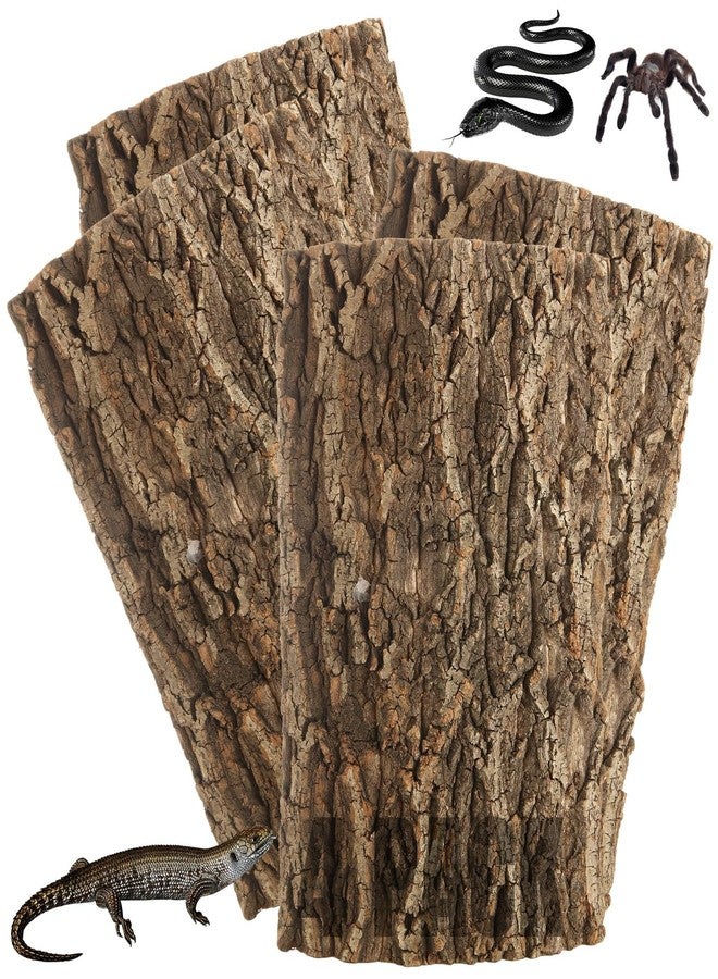 RHBLME 4 Pack Cork Bark, 11.8" L x 7.8" W Cork Bark for Reptiles, Cork Bark for Terrarium, Reptile Tank Background Terrarium Backdrop Wall Decor Natural Reptile Climbing Mat - Image 1