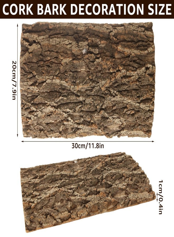 RHBLME 4 Pack Cork Bark, 11.8" L x 7.8" W Cork Bark for Reptiles, Cork Bark for Terrarium, Reptile Tank Background Terrarium Backdrop Wall Decor Natural Reptile Climbing Mat - Image 2