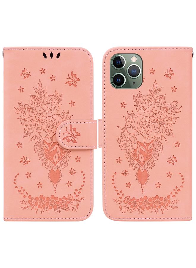 Zaboon Case For iPhone 11 Pro Butterfly Rose Embossed Leather Phone Case - Image 1