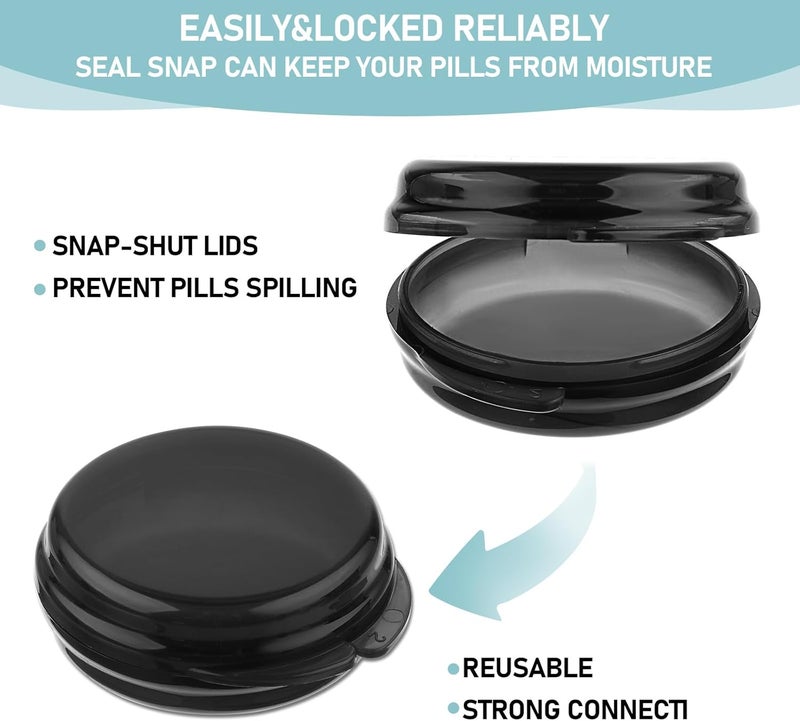 ElevateTech Small Pill Box, 3 Pack Daily Pill Case Mini Pill Organizer Travel Pill Container Medicines Storage Box(Black) - Image 3