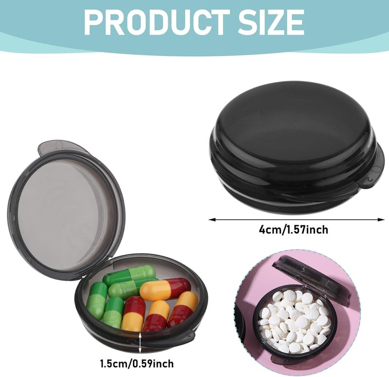 ElevateTech Small Pill Box, 3 Pack Daily Pill Case Mini Pill Organizer Travel Pill Container Medicines Storage Box(Black) - Image 2