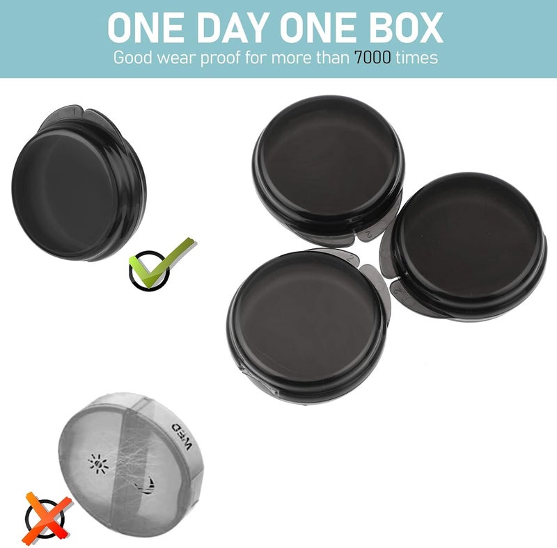 ElevateTech Small Pill Box, 3 Pack Daily Pill Case Mini Pill Organizer Travel Pill Container Medicines Storage Box(Black) - Image 5