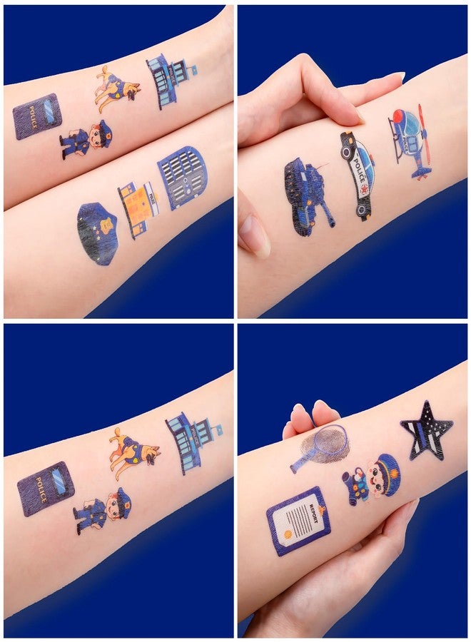 91TATTOOS 60 PCS Police Car Police Officer Policeman Pre-Cut Temporary Tattoos - Image 5