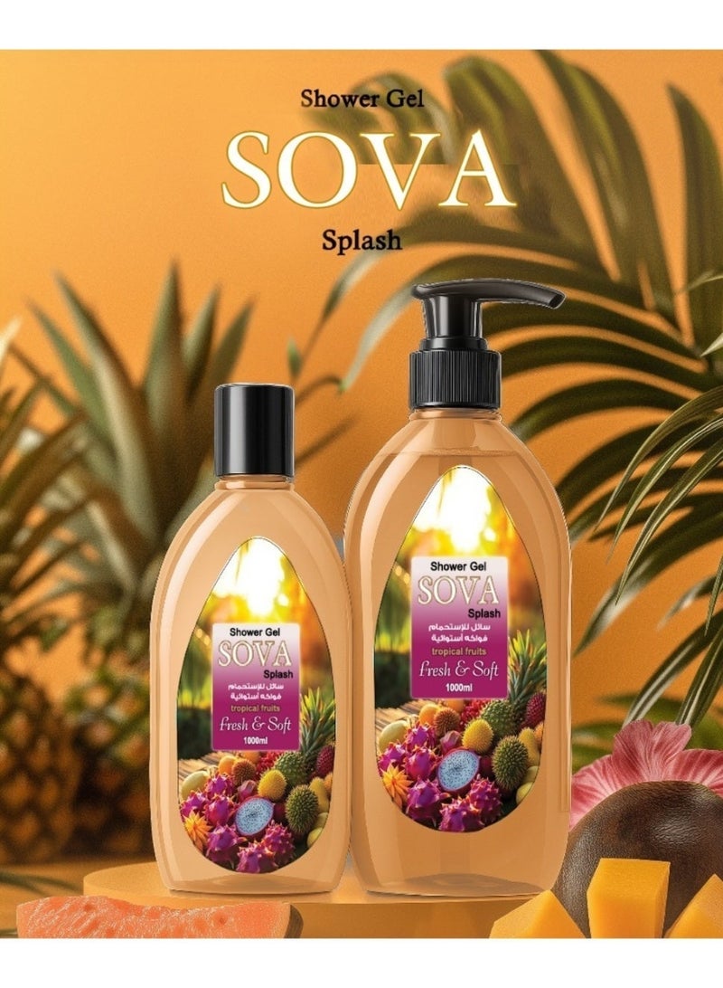 سوفا شاور جيل سوفا برائحة الفواكه الاستوائية ١لتر - Image 1