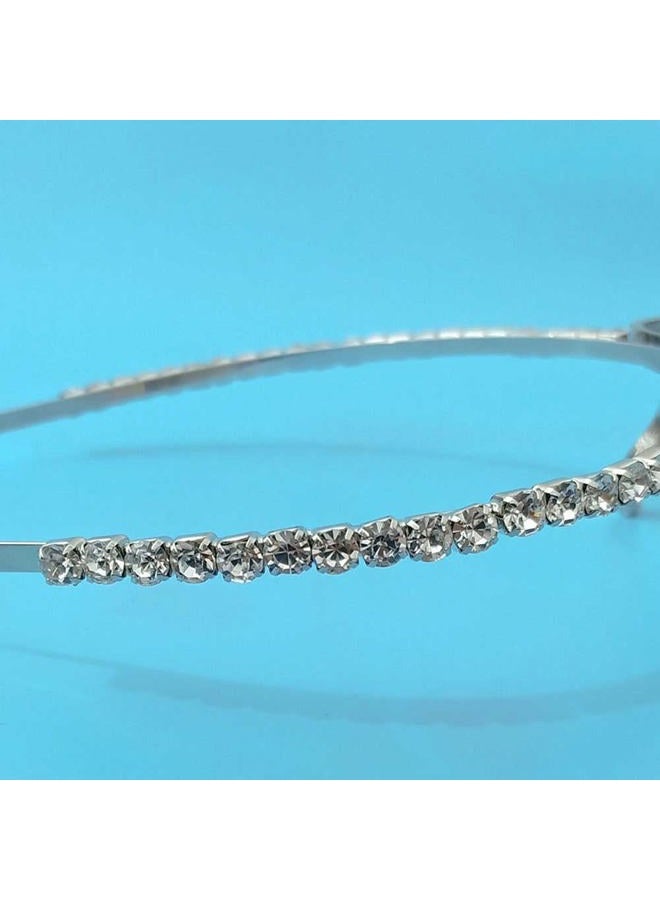 Teensery 1 Piece Alloy Rhinestone Headband Sparkly Crystal Bow Hair Band Hair Hoop Headwear Hair Accessories for Women and Girls - Image 4