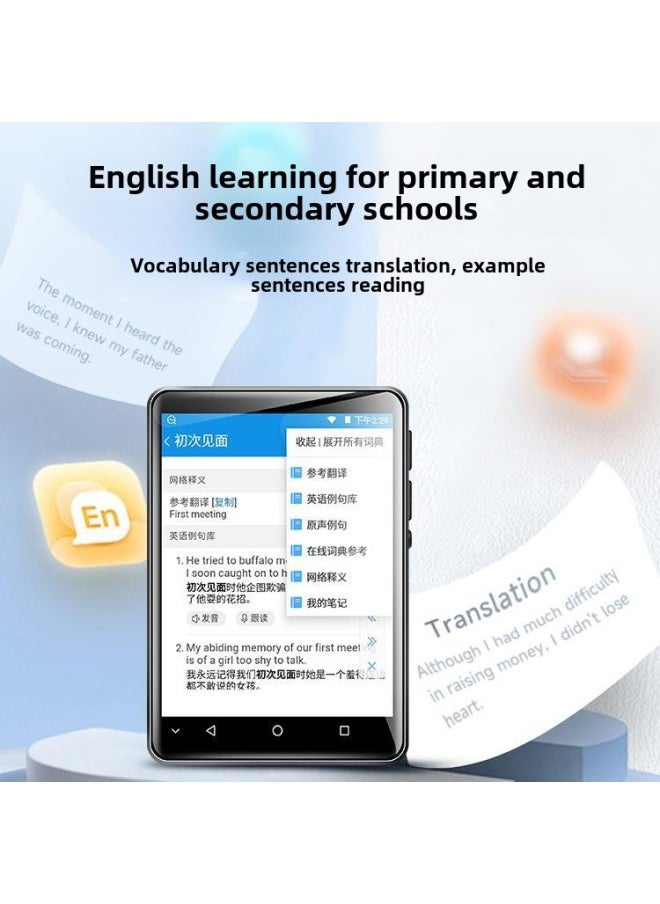Generic - Van Mu Mp3 Walkman Student Edition Mp4 High School Special WiFi Internet Access English Listening Player Bluetooth-Body Color:No Games★No Video [ 2.83inch -wifi Version]-Memory Capacity:48gb [built-in Memory 16g + 32g Card] - Package 2: Suitable For Students + Bluetooth Headsets + Rechargeable Data Cable + Three-year Warranty - Image 1