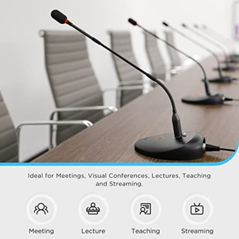 BOYA 18" Gooseneck Condenser Microphone with Desktop Base, LED Indicator - Podium Microphone for Conference Meeting Video Live Streaming Lecture Speech Podcast XLR Interface BY-GM18CB - Image 3