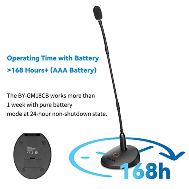 BOYA 18" Gooseneck Condenser Microphone with Desktop Base, LED Indicator - Podium Microphone for Conference Meeting Video Live Streaming Lecture Speech Podcast XLR Interface BY-GM18CB - Image 5