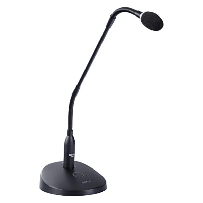 BOYA 18" Gooseneck Condenser Microphone with Desktop Base, LED Indicator - Podium Microphone for Conference Meeting Video Live Streaming Lecture Speech Podcast XLR Interface BY-GM18CB - Image 1
