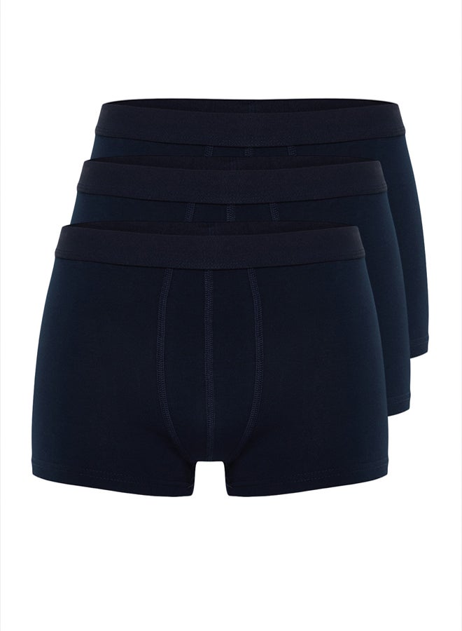 trendyol Navy Blue 3-Pack Plain Boxer - Image 2