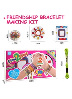 KASTWAVE Friendship Bracelet Making Kit for Girls Kids Bracelets Making Craft Toy Set with Letter Beads/Glass Beads/Woven Board 10 Colors Friendship Bracelet Kit Arts and Crafts for Kids with Beads  - Image 4