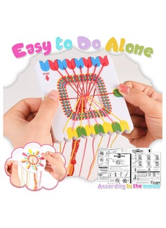 KASTWAVE Friendship Bracelet Making Kit for Girls Kids Bracelets Making Craft Toy Set with Letter Beads/Glass Beads/Woven Board 10 Colors Friendship Bracelet Kit Arts and Crafts for Kids with Beads  - Image 5
