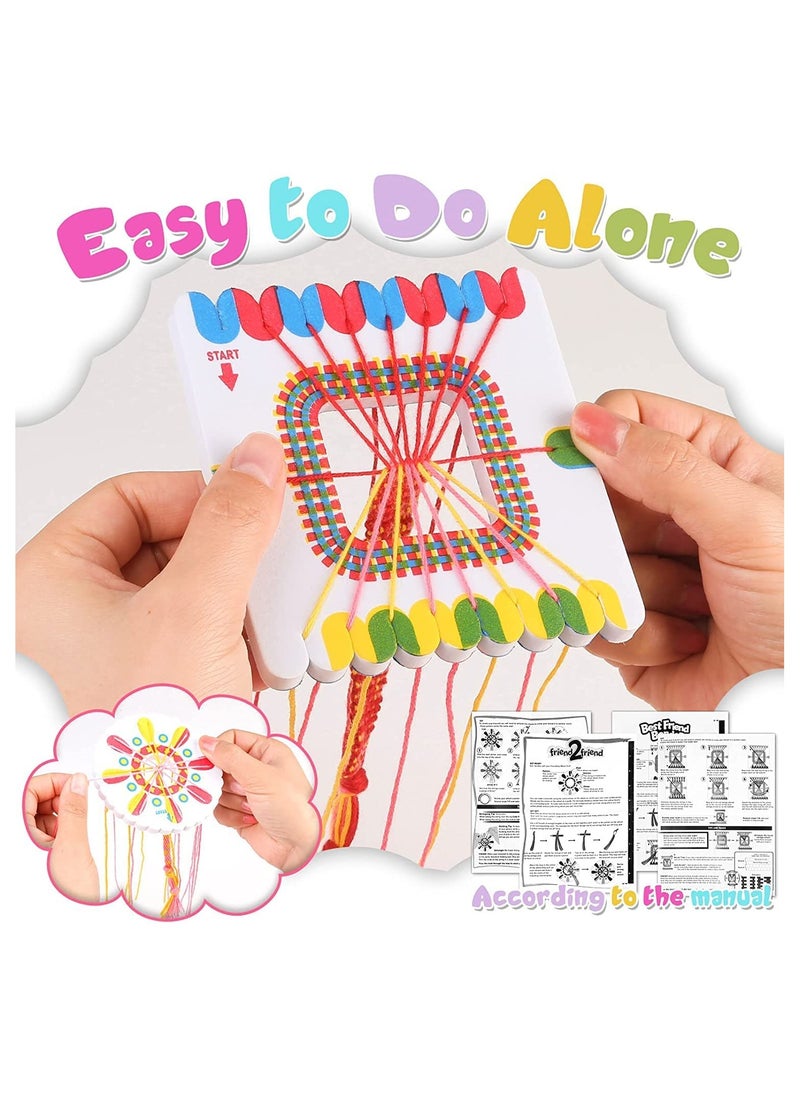 KASTWAVE Friendship Bracelet Making Kit for Girls Kids Bracelets Making Craft Toy Set with Letter Beads/Glass Beads/Woven Board 10 Colors Friendship Bracelet Kit Arts and Crafts for Kids with Beads  - Image 5