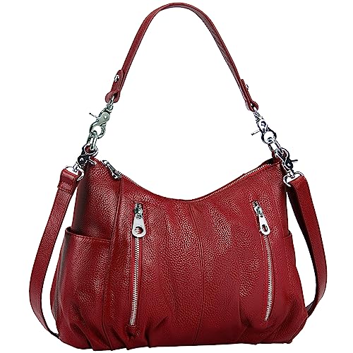 HESHE Genuine Leather Purses for Women Shoulder Hobo Bag Crossbody Satchel Handbags Designer Ladies Totes Purse - Image 4