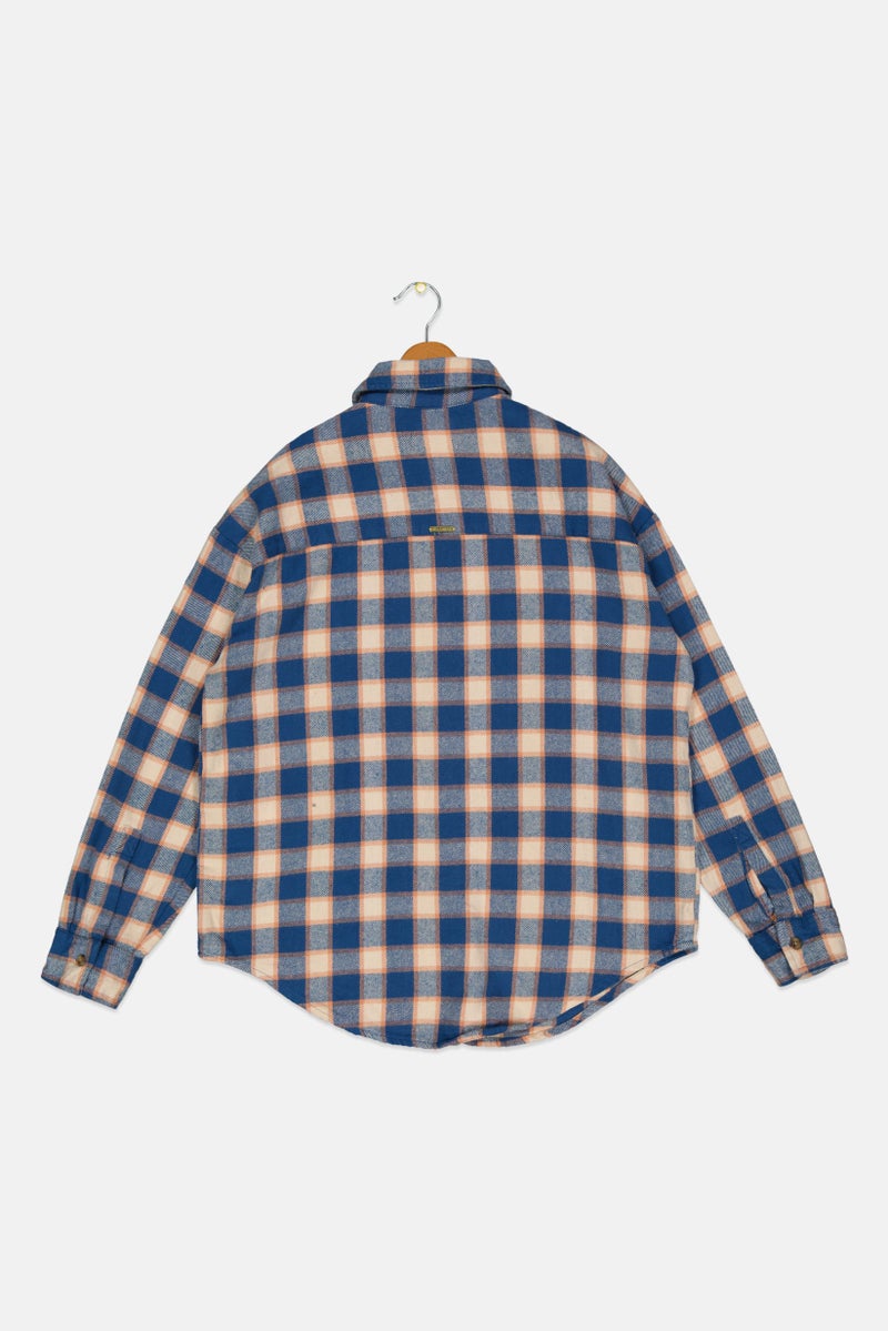 Billabong Kids Boy Spread Collar Plaid Jacket Shirts, Blue Combo - Image 2