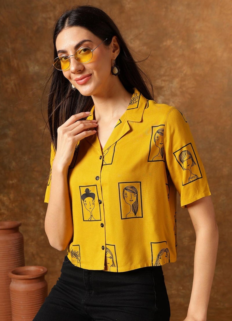 rytras Women's Regular Top(RYTTOP104-N,Yellow,M) - Image 5