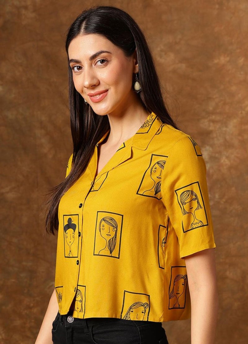 rytras Women's Regular Top(RYTTOP104-N,Yellow,M) - Image 3