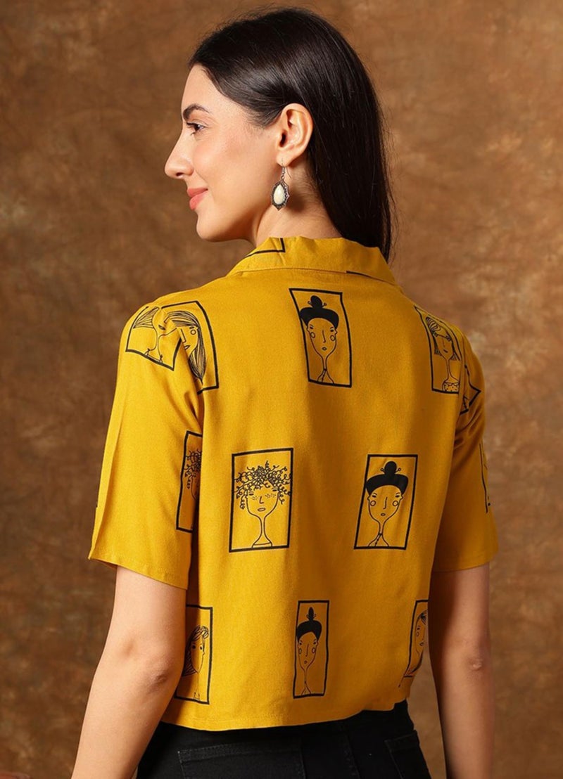 rytras Women's Regular Top(RYTTOP104-N,Yellow,M) - Image 2