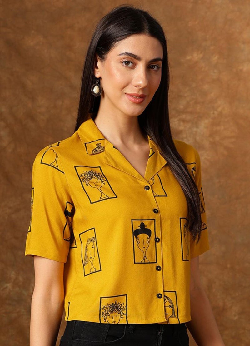 rytras Women's Regular Top(RYTTOP104-N,Yellow,M) - Image 4