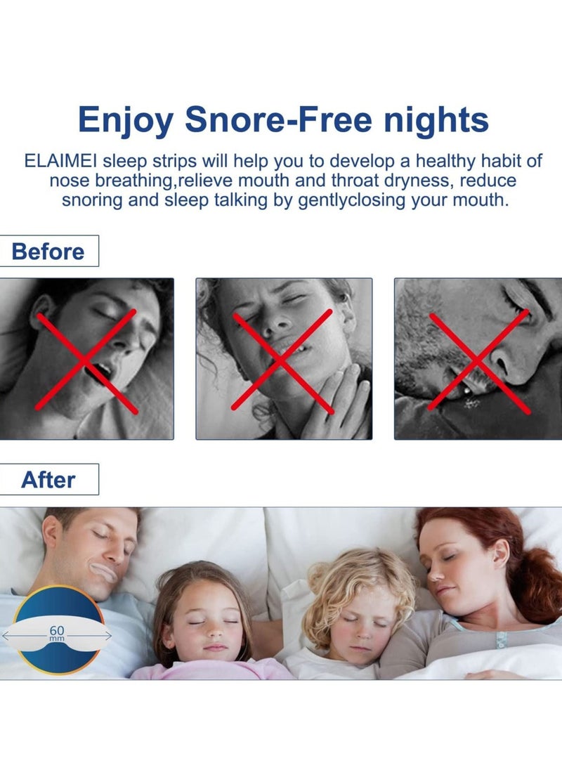 Elaimei - Mouth Tape for Sleeping 90Pcs Sleep Mouth Strips for Less Mouth Breathing Advanced Gentle Mouth Strips for Nasal Breathing Improve Sleep Quality and Stop Snoring Solution Strips - Image 1