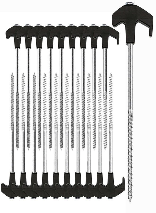 Cheardia 20 Pack Tent Stakes Heavy Duty, 8 Inch Tent Stakes Tent Pegs Camping Non-Rust Ground Stakes for Camping Patio, Garden, Canopies, Grassland, Outdoor (Black) - Image 1