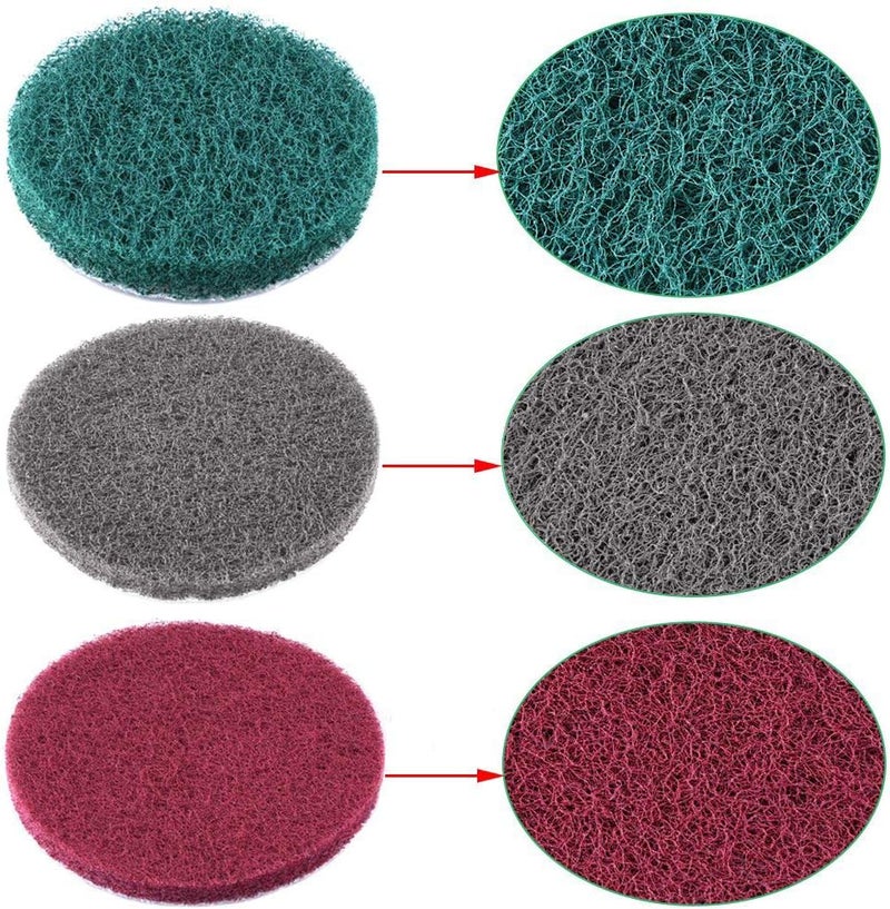 GOH DODD Power Scrubber Pads Drill Attachment, 26 Pieces 4 Inch Headlight Restoration Kit Drill Brush Scouring Cleaning Pads for Kitchen, Bathroom, Grout, Carpet, Shower, Tub, Grill,Tile, Sanding - Image 2