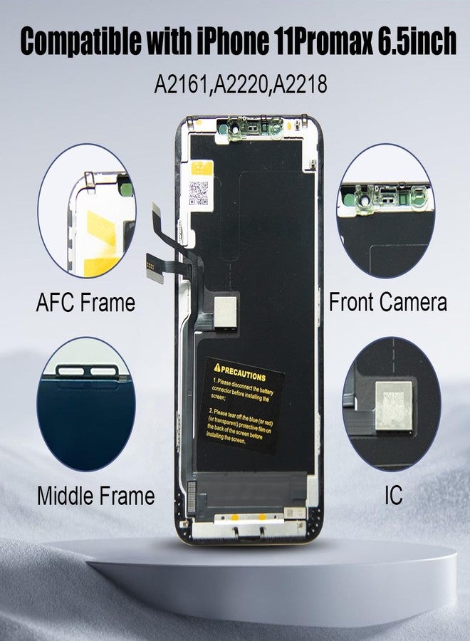 EFAITHFIX for iPhone 11 Pro Max Screen Replacement 6.5 Inch LCD Display 3D Touch Screen Full HD Digitizer Frame Assembly Compatible with Model A2161, A2220, A2218 with Waterproof Adhesive, No Tools - Image 3